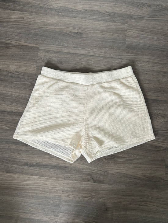 Ardene Pants - Ardene Cream Knit Crochet Shorts Cover Up Shorts with Lining